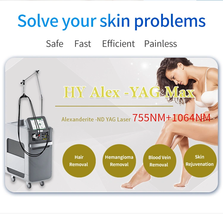 755/1064 Nm Alexandrite Hair Removal Laser Original Version with Fiber Laser Beauty Equipment 1064 Laser