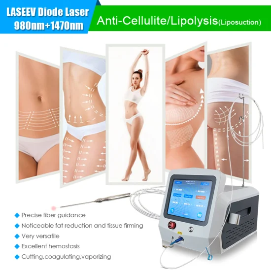 Vendita calda Diodo Laser 980nm 1470nm Liposuzione Bruciare I Grassi Cellulite Riducendo Lipolaser per Il Grasso Della Guancia Del Corpo Doppio Mento