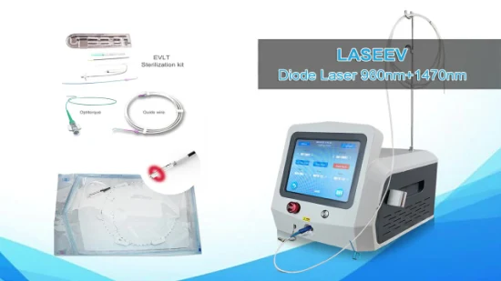 Attrezzatura medica per ablazione laser endovenosa con laser a diodi 980nm 1470nm per trattamento delle vene endovenose