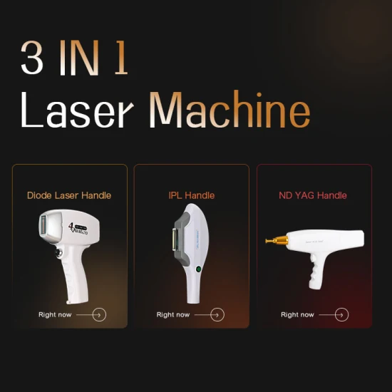 Apparecchiatura di bellezza laser multifunzione 755 808 1064 Macchina per la depilazione laser a diodi + Luce IPL + Laser ND YAG + Macchina per salone RF Saloni multipli